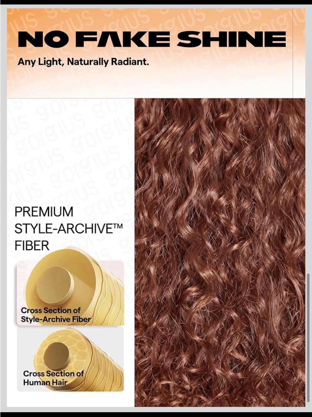 20” Kinky Curly Ginger Brown Lace Front Wig - New in Box - Picture 7 of 8